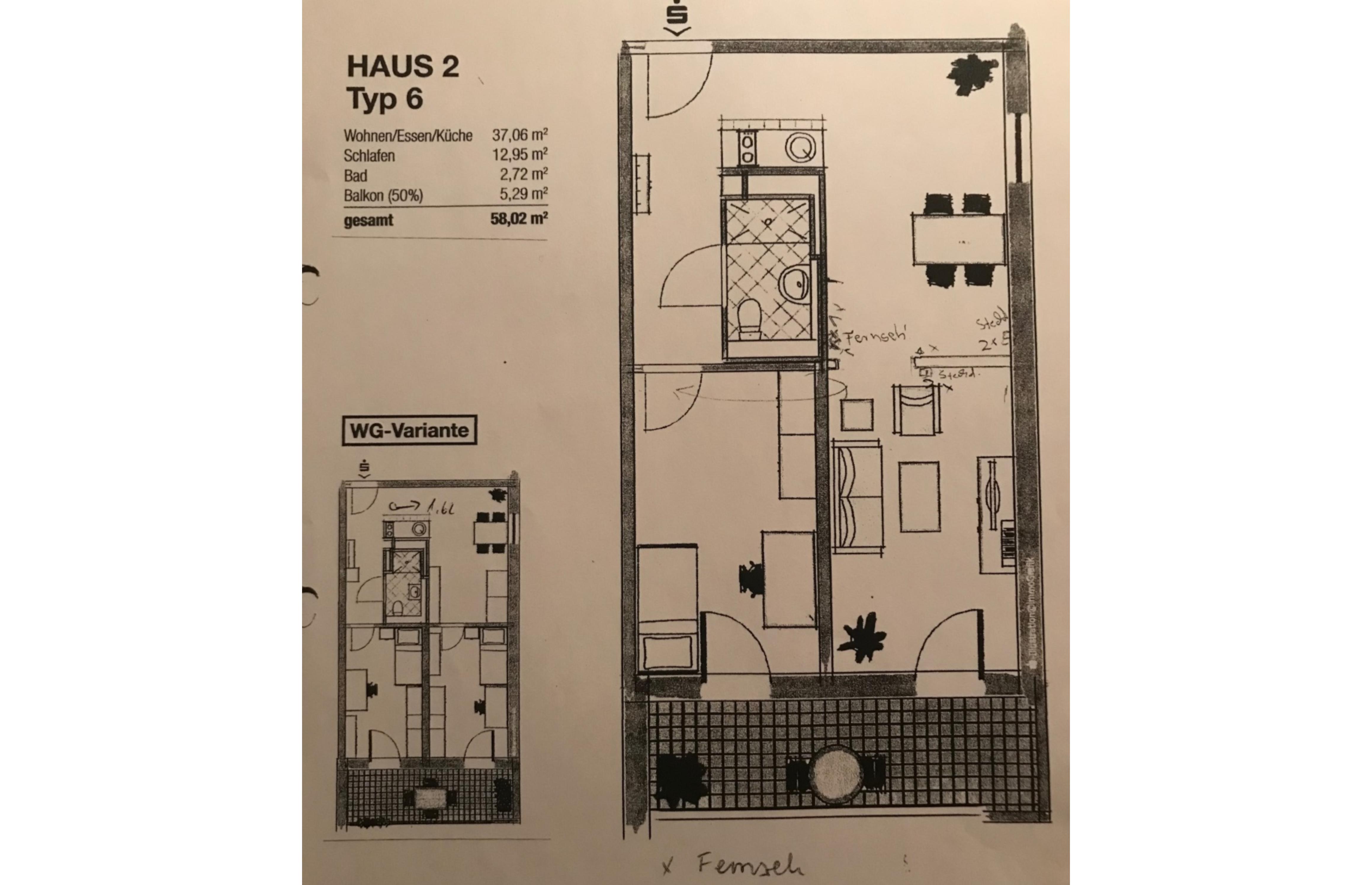 Wohnung zur Miete 500 € 2 Zimmer 58 m²<br/>Wohnfläche 3.<br/>Geschoss ab sofort<br/>Verfügbarkeit An der Weberei 6 Gaustadt Nord Bamberg 96047