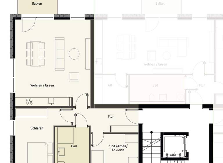 Wohnung zur Miete - Erstbezug 1.144 € 3 Zimmer 84,8 m² Geschoss 1/1 frei ab 01.05.2026 Neumarkter Straße 24 Atter Osnabrück 49076