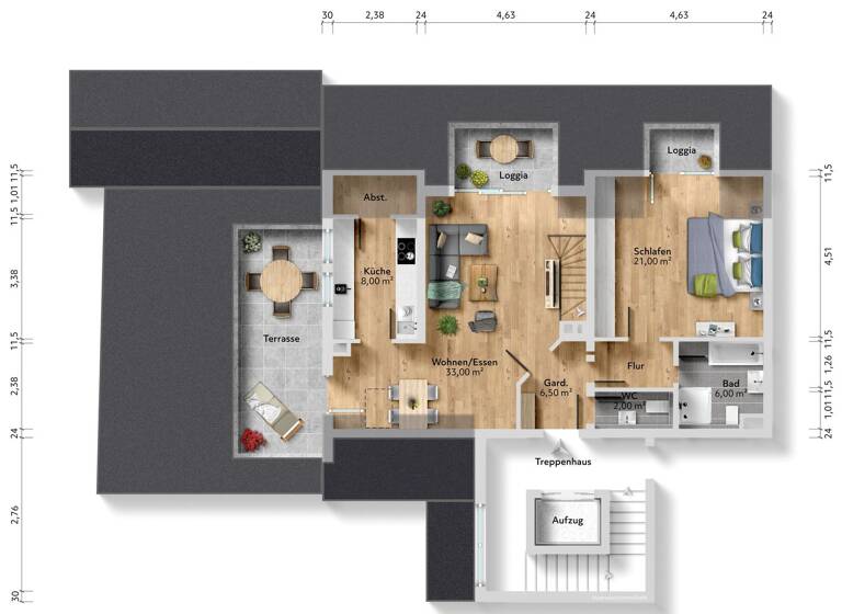 Maisonette zum Kauf provisionsfrei 385.000 € 3,5 Zimmer 123 m² Geschoss 3/4 Bad Münster-Ebernburg Bad Kreuznach 55583