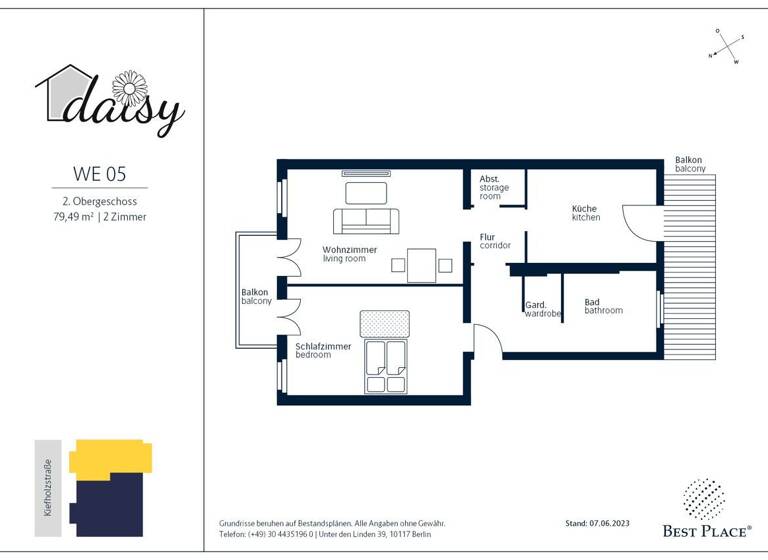 Wohnung zum Kauf provisionsfrei 363.000 € 2 Zimmer 79,5 m² 2. Geschoss Kiefholzstraße 5 Alt-Treptow Berlin 12435