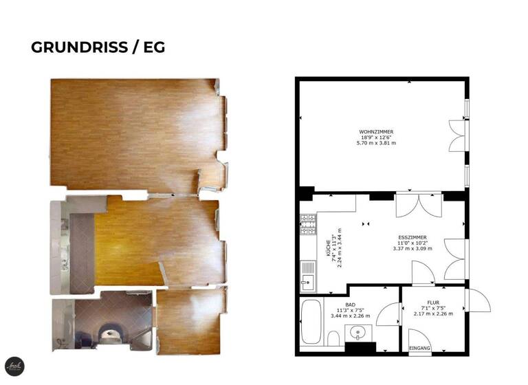 Studio zum Kauf 269.990 € 1 Zimmer 55 m² 1. Geschoss Jägervorstadt Potsdam 14469