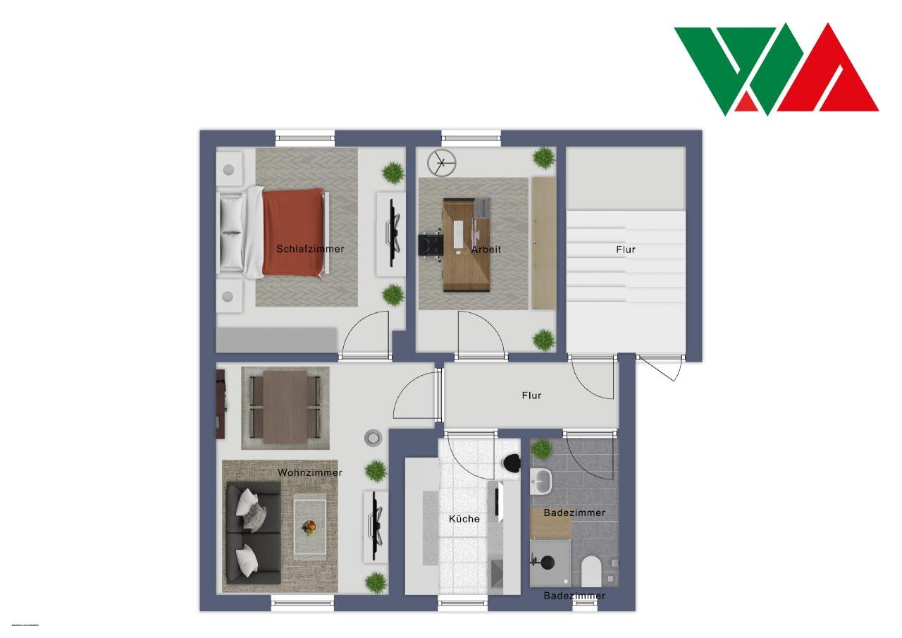 Wohnung zur Miete 379 € 3 Zimmer 54,1 m²<br/>Wohnfläche 1.<br/>Geschoss Holzweg 23 Junkerssiedlung Magdeburg 39128