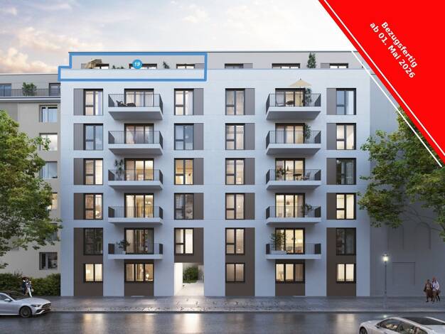 Penthouse zum Kauf - Neubau provisionsfrei 724.500 € 3 Zimmer 67,7 m² 6. Geschoss Nehringstraße 13 a /13 b Charlottenburg Berlin 14059