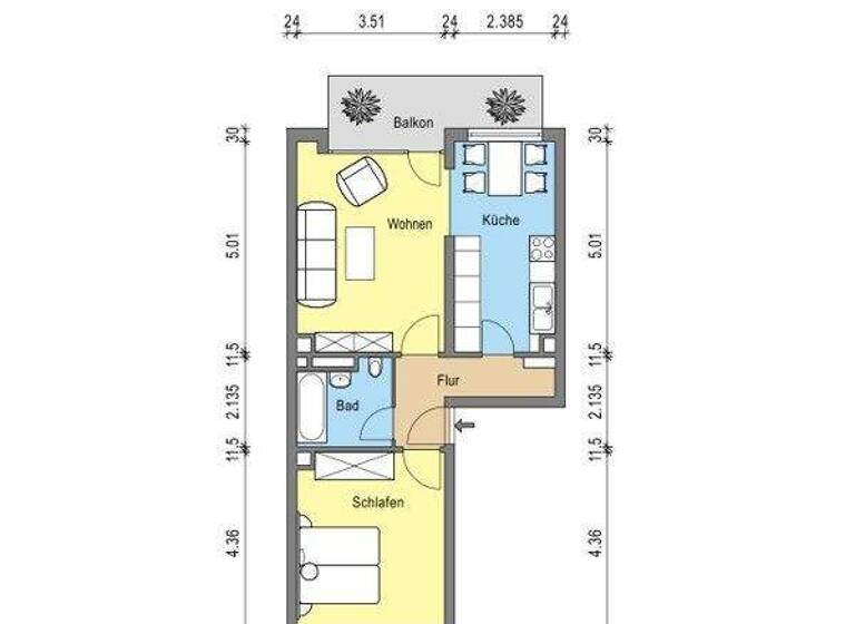 Wohnung zur Miete 592 € 2 Zimmer 54,9 m² 4. Geschoss frei ab 29.03.2026 Theodor-Heuss-Str. 38 Neuhausen Worms 67549