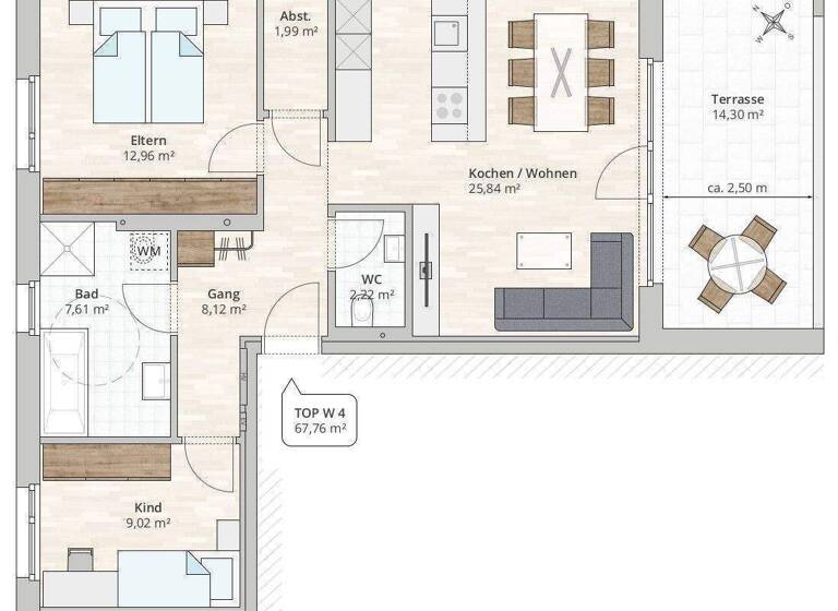 Terrassenwohnung zum Kauf - Erstbezug provisionsfrei 425.000 € 3 Zimmer 67,8 m² 1. Geschoss Christian-Hummel-Weg 14 Nenzing 6710