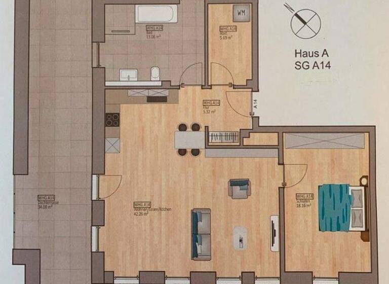 Penthouse zur Miete 1.200 € 2 Zimmer 120 m² frei ab sofort Bahnweg 1a Westerstede 26655