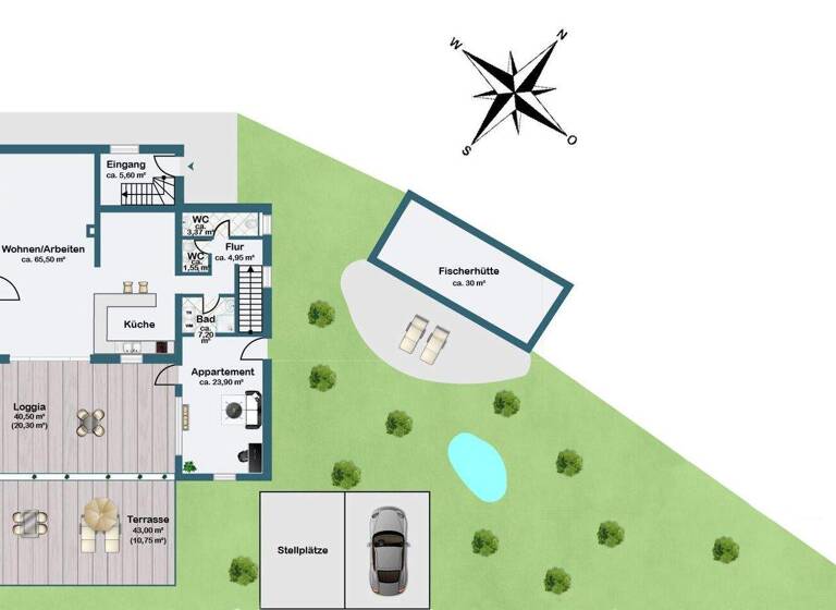 Villa zum Kauf 2.100.000 € 7 Zimmer 275 m² 604 m² Grundstück Utting Utting am Ammersee 86919