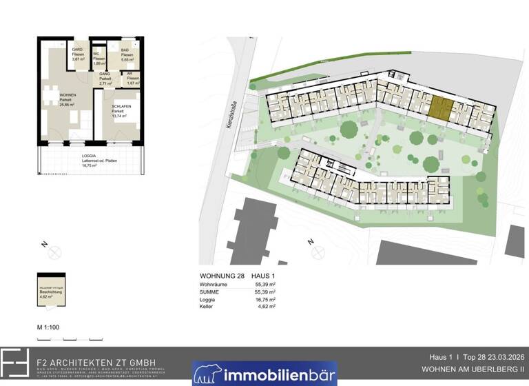 Wohnung zum Kauf - Erstbezug 275.500 € 2 Zimmer 55,4 m² 2. Geschoss Kienzlstraße 5 Bad Schallerbach 4701