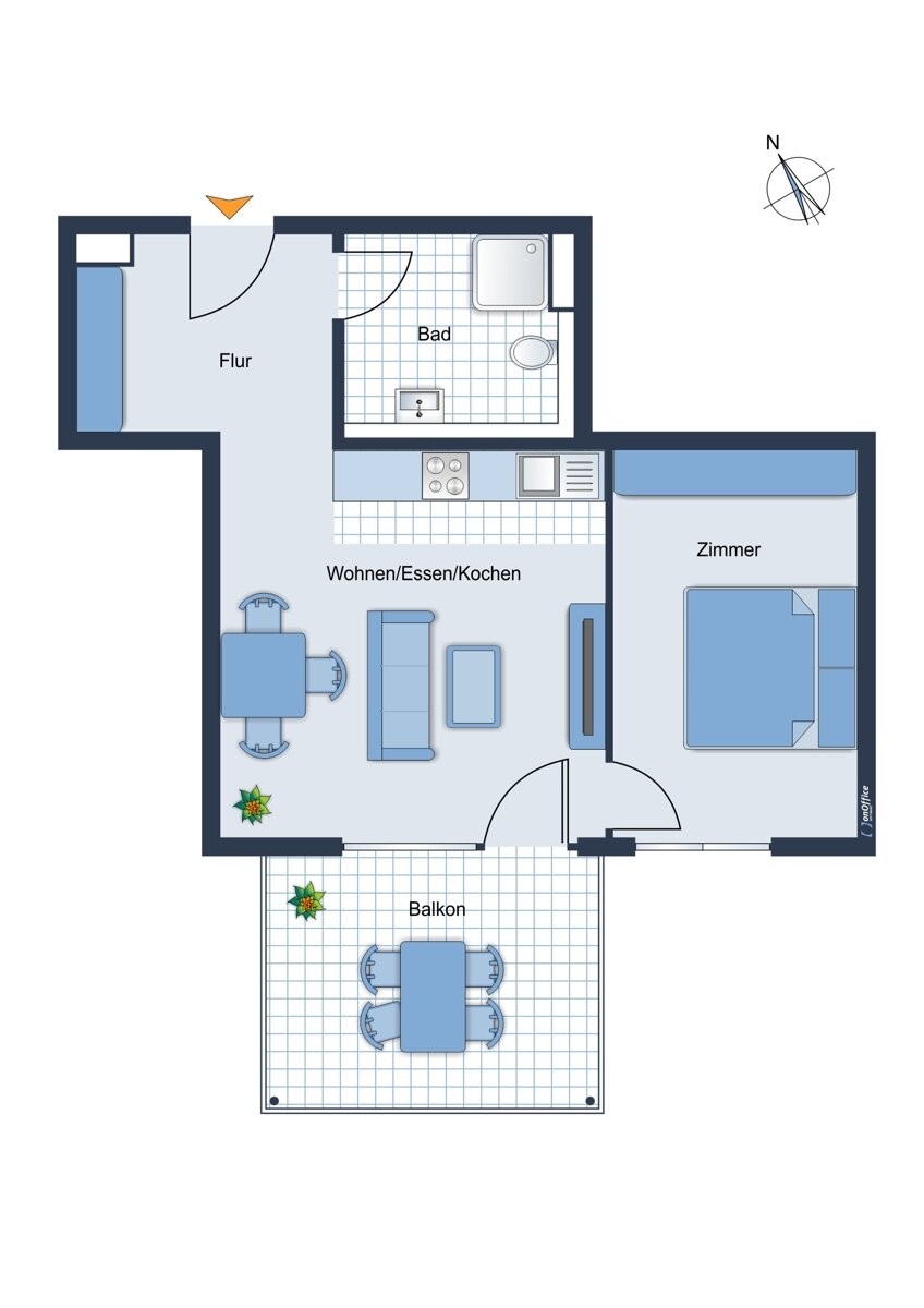 Wohnung zur Miete 735 € 2 Zimmer 51 m²<br/>Wohnfläche 3.<br/>Geschoss Bobingen Bobingen 86399