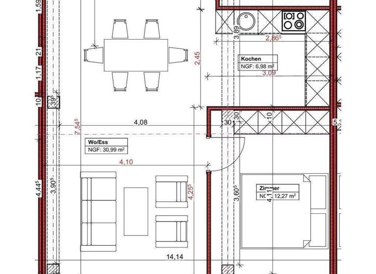 Wohnung zur Miete 880 € 2 Zimmer 65 m² frei ab 01.04.2026 Rickenbach 79736