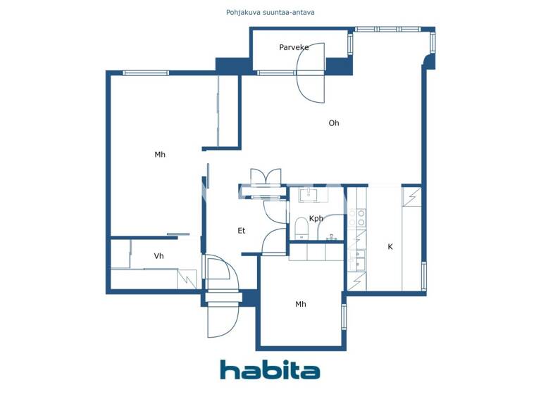 Studio zum Kauf 549.000 € 3 Zimmer 71,4 m² 2. Geschoss Annankatu 3 Helsinki 00120
