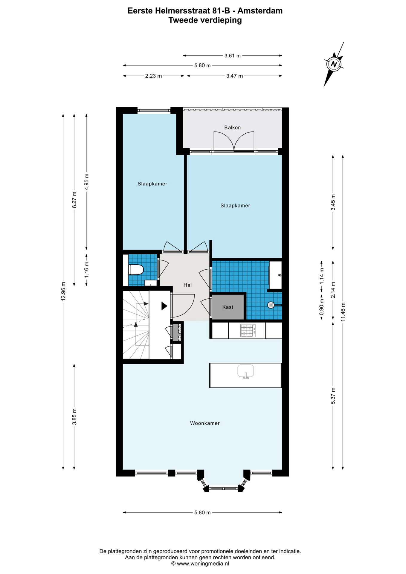 Haus zum Kauf 825.000 € 3 Zimmer 65 m²<br/>Wohnfläche eerste helmersstraat 81 B amsterdam 1054 DD