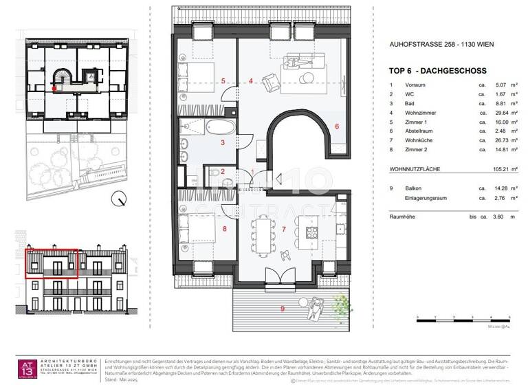 WG-Zimmer zur Miete - Erstbezug 2.314 € 4 Zimmer 105,2 m² 1. Geschoss Wien 1130