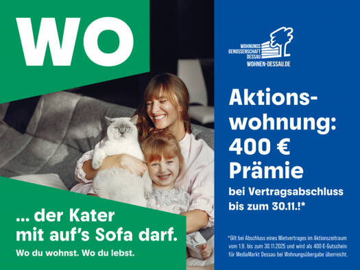 Wohnung zur Miete 350 € 3 Zimmer 68,6 m² 5. Geschoss Ellerbreite 14 Zoberberg Dessau-Roßlau 06847