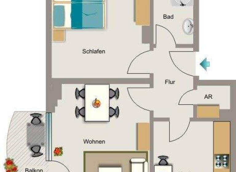 Wohnung zur Miete 464 € 2,5 Zimmer 53,3 m² 2. Geschoss Hilgenbrink 9 Baukau-West Herne 44653
