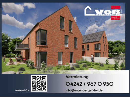 Terrassenwohnung zur Miete - Erstbezug 1.015 € 2 Zimmer 78 m² Geschoss EG/3 frei ab 01.12.2026 Sudweyher Straße 25 Barrien Syke 28857