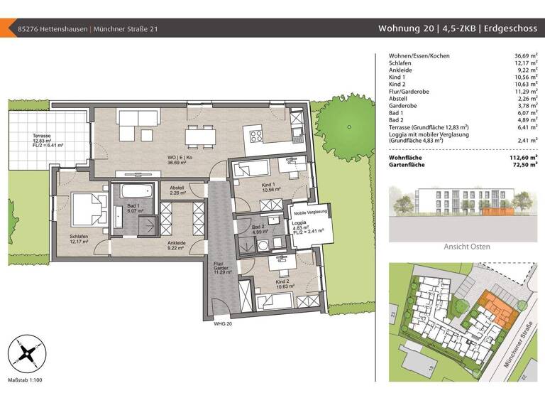 Wohnung zum Kauf - Erstbezug provisionsfrei 749.000 € 4,5 Zimmer 112,6 m² EG Münchner Straße 21 Reisgang Pfaffenhofen an der Ilm 85276