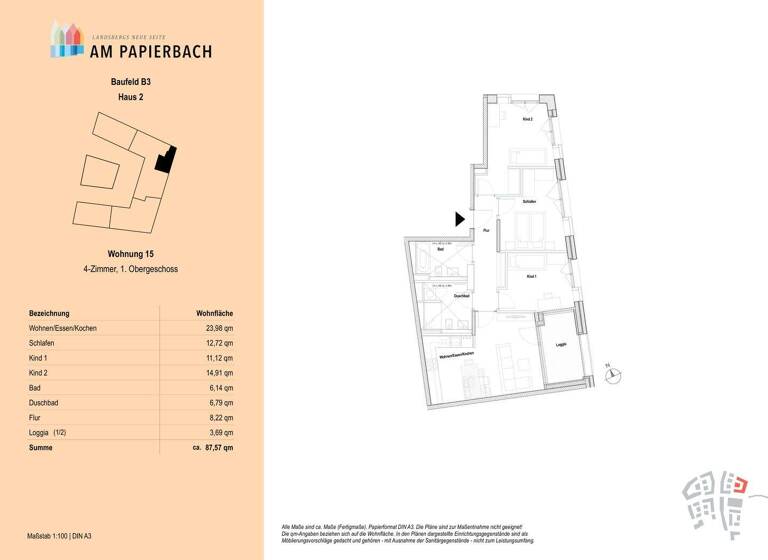 Wohnung zum Kauf - Erstbezug provisionsfrei 789.900 € 4 Zimmer 87,6 m² 1. Geschoss Landsberg Landsberg am Lech 86899