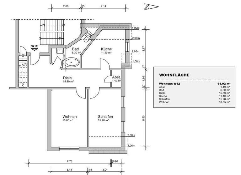 Wohnung zum Kauf 254.000 € 2 Zimmer 69 m²<br/>Wohnfläche Dachgeschoss, 3.<br/>Geschoss ab sofort<br/>Verfügbarkeit Steinstr. 7 Südvorstadt Leipzig 04275