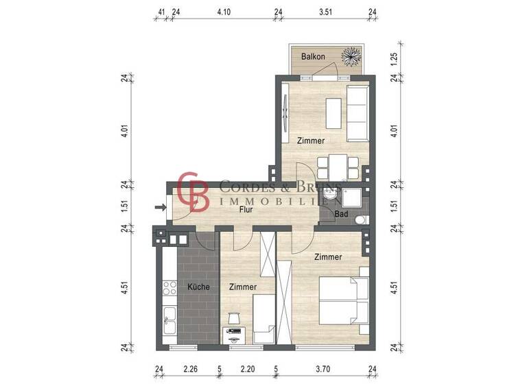 Wohnung zum Kauf provisionsfrei 158.000 € 3 Zimmer 71 m²<br/>Wohnfläche 1.<br/>Geschoss Weidedamm Bremen 28215