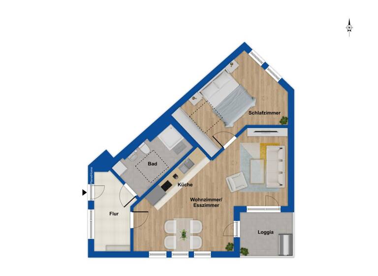 Wohnung zum Kauf 288.500 € 2 Zimmer 63 m² 6. Geschoss frei ab 01.06.2026 Steinbühl Nürnberg 90443