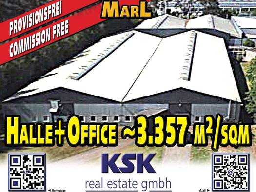 Lagerhalle zur Miete provisionsfrei 4,50 € 3.357 m² Lagerfläche Alt-Marl Marl 45768
