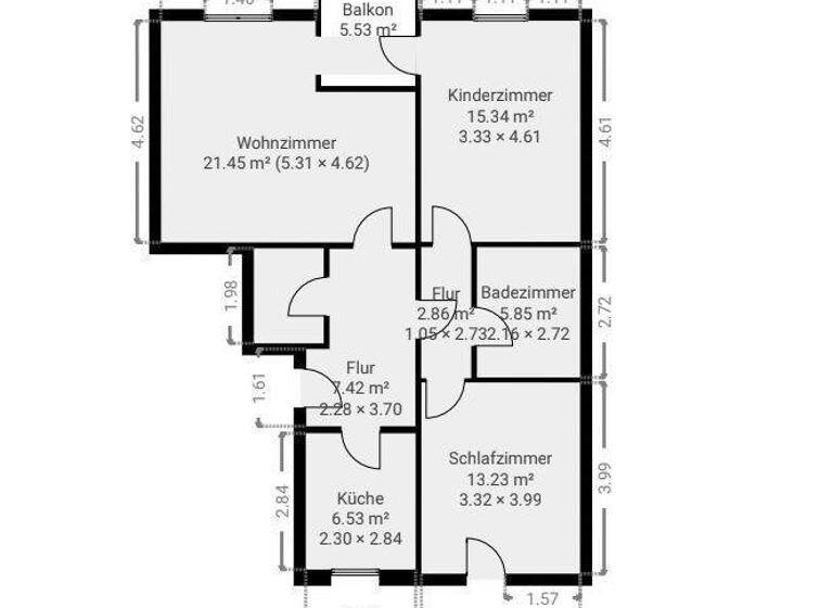 Wohnung zum Kauf 191.000 € 3 Zimmer 78,4 m² 1. Geschoss Reick Dresden 01237