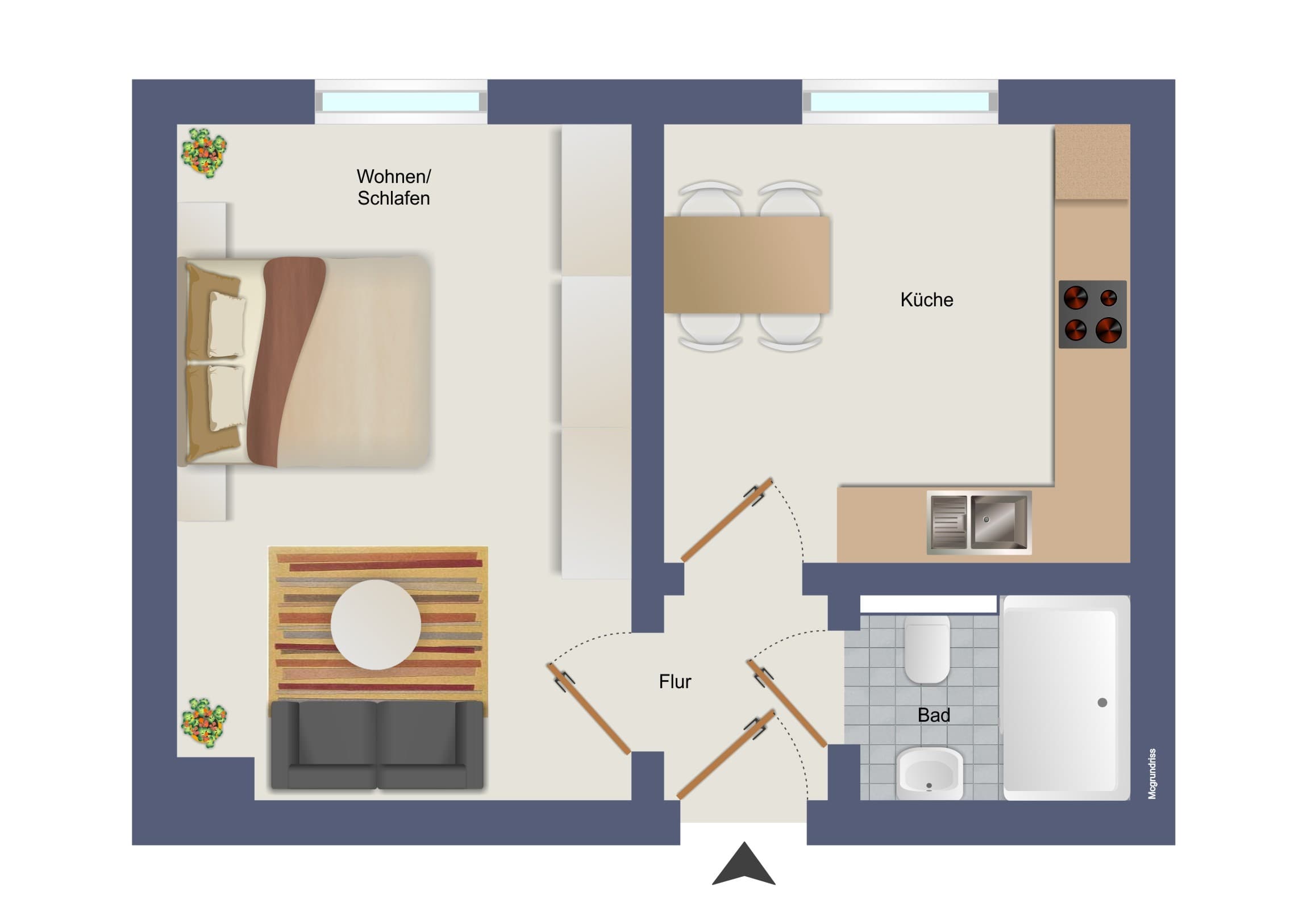 Wohnung zum Kauf 289.000 € 1 Zimmer 27,8 m²<br/>Wohnfläche 2.<br/>Geschoss Barmbek - Süd Hamburg 22081