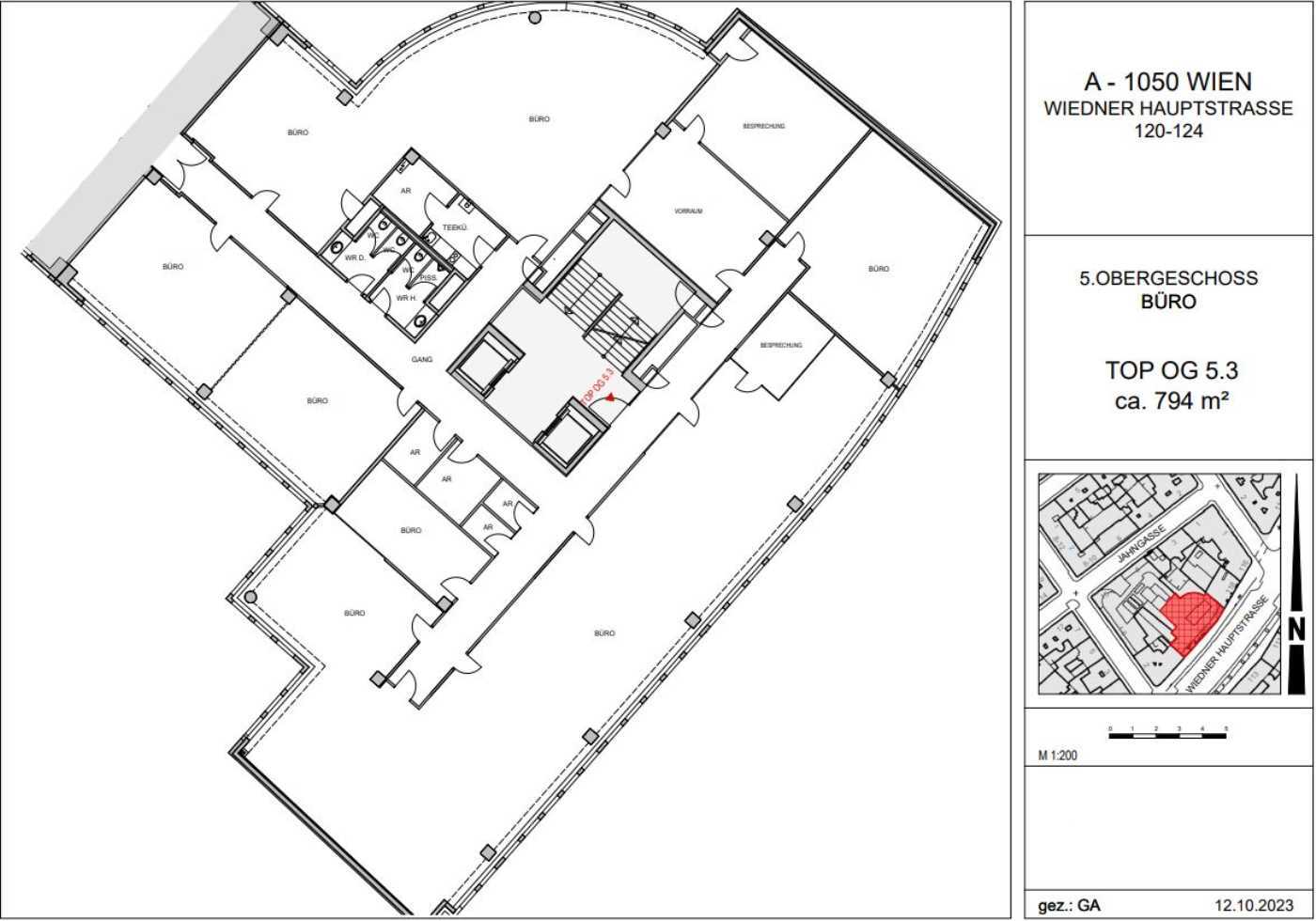 Bürofläche zur Miete 13,50 € 565,5 m²<br/>Bürofläche Wien 1050