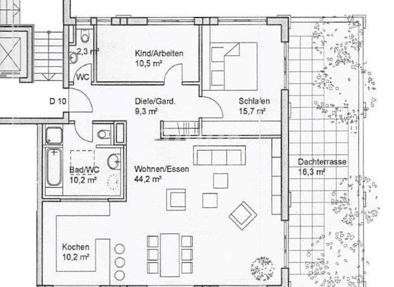 Penthouse zur Miete 1.450 € 3 Zimmer 118 m² 3. Geschoss Ludwigsfeld Neu-Ulm 89231