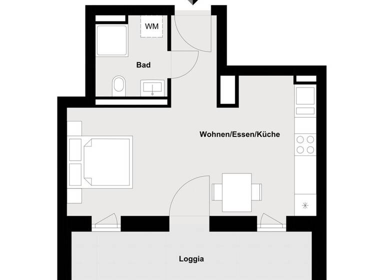 Studio zur Miete 800 € 1 Zimmer 31 m² 1. Geschoss Ostenviertel Regensburg 93055