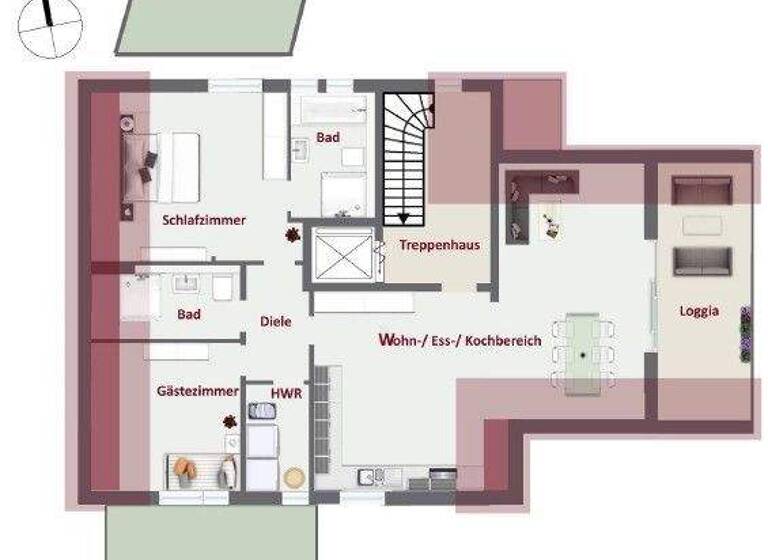 Penthouse zur Miete 1.750 € 3 Zimmer 126 m² 2. Geschoss frei ab sofort Siegburg 53721