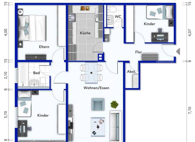 Wohnung zum Kauf 239.000 € 4 Zimmer 94,9 m² frei ab sofort Villingen Villingen-Schwenningen 78050