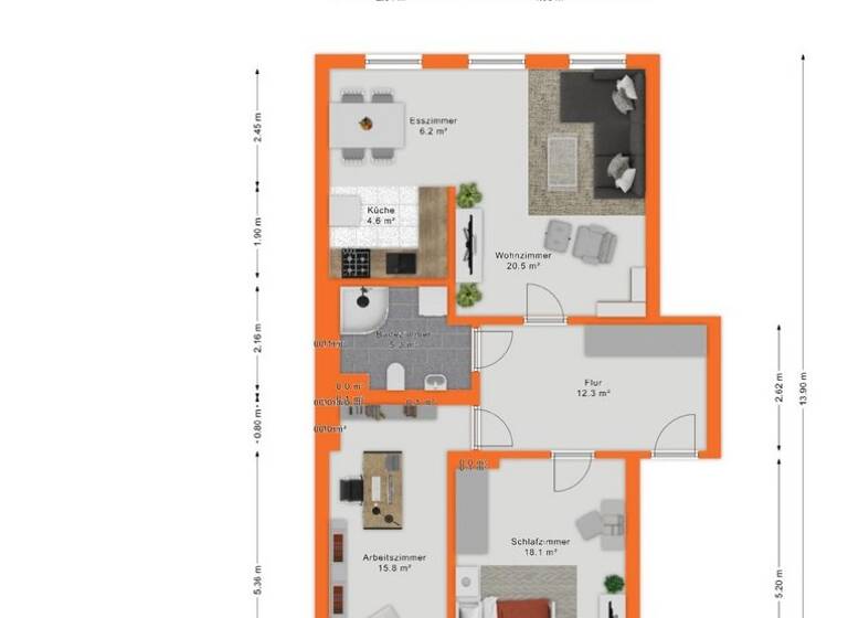 Wohnung zur Miete 700 € 3 Zimmer 71 m² 1. Geschoss frei ab sofort Rothenburger Straße 24 a Nikolaivorstadt Görlitz 02828