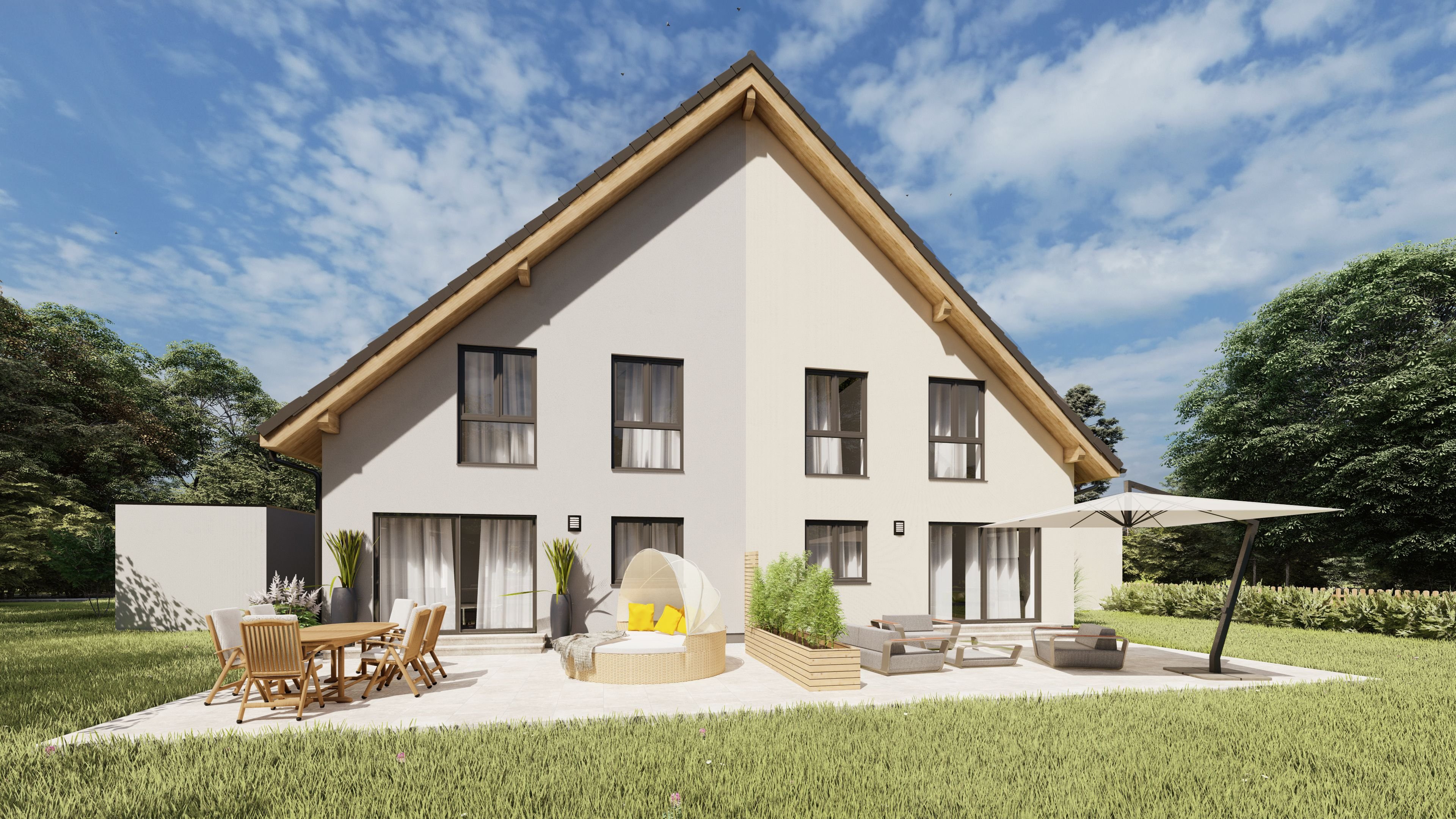 Doppelhaushälfte zum Kauf provisionsfrei 438.500 € 5 Zimmer 132,6 m²<br/>Wohnfläche 449 m²<br/>Grundstück Lenzenbergstraße 20 Hammerbach Herzogenaurach 91074