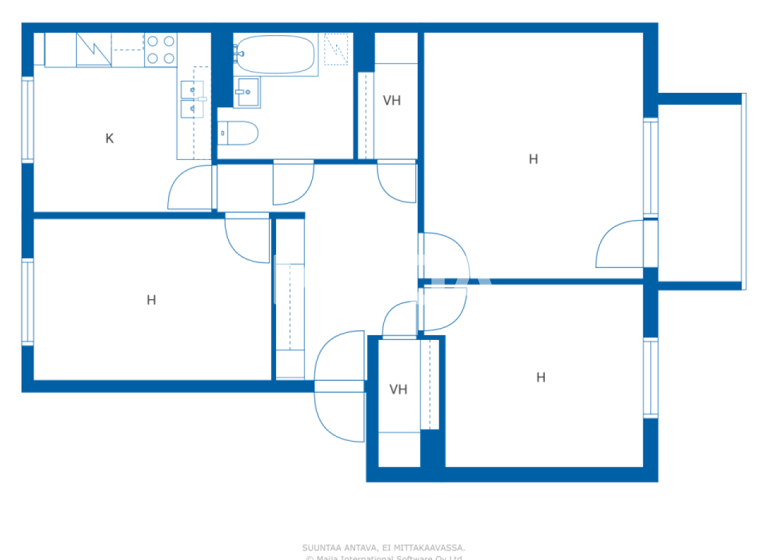 Studio zum Kauf 44.900 € 3 Zimmer 72,5 m² 3. Geschoss Naakankuja 3 Valkeakoski 37600