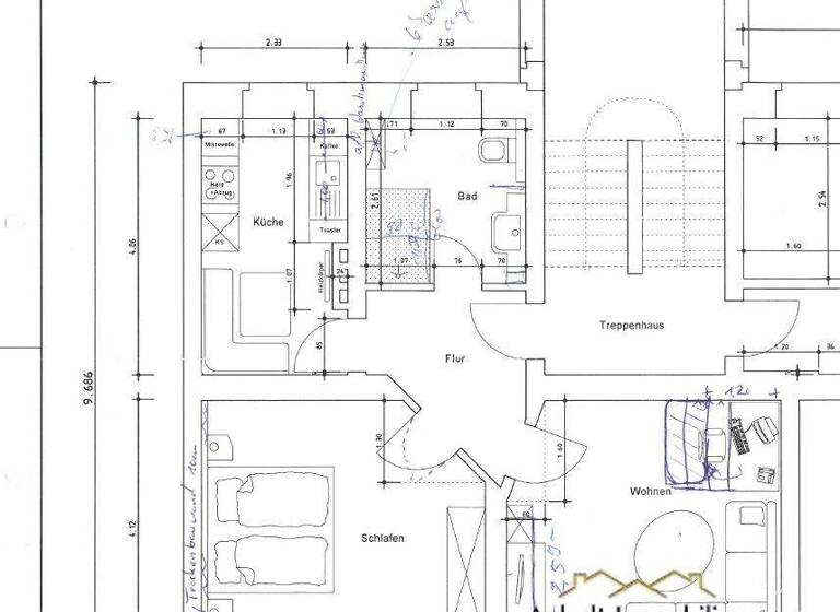 Wohnung zur Miete 392 € 2 Zimmer 56 m² EG frei ab sofort Ackerstraße 9 Bitterfeld 06749