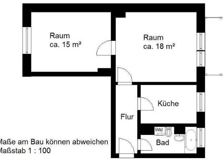 Wohnung zur Miete 355 € 2 Zimmer 49,4 m² 2. Geschoss Minsker Str. 7 Südstadt Halle (Saale) 06130
