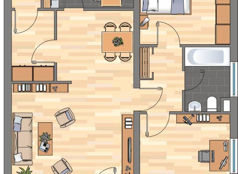 Wohnung zur Miete 639 € 3 Zimmer 79,7 m² 6. Geschoss frei ab 08.05.2026 Elsterstraße 4 Weststadt Braunschweig 38120