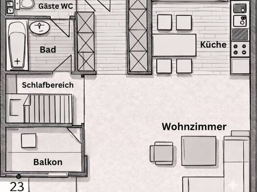 Wohnung zum Kauf provisionsfrei 130.000 € 1,5 Zimmer 47,1 m² 2. Geschoss Ludwigsfeld Neu-Ulm 89231