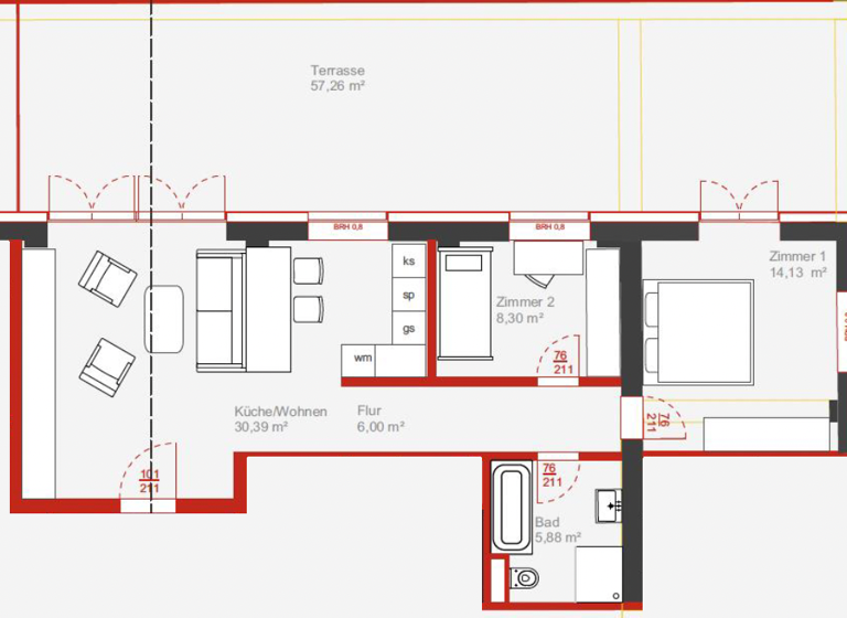 Terrassenwohnung zum Kauf 442.000 € 2 Zimmer 90,3 m² Petershagen Berlin