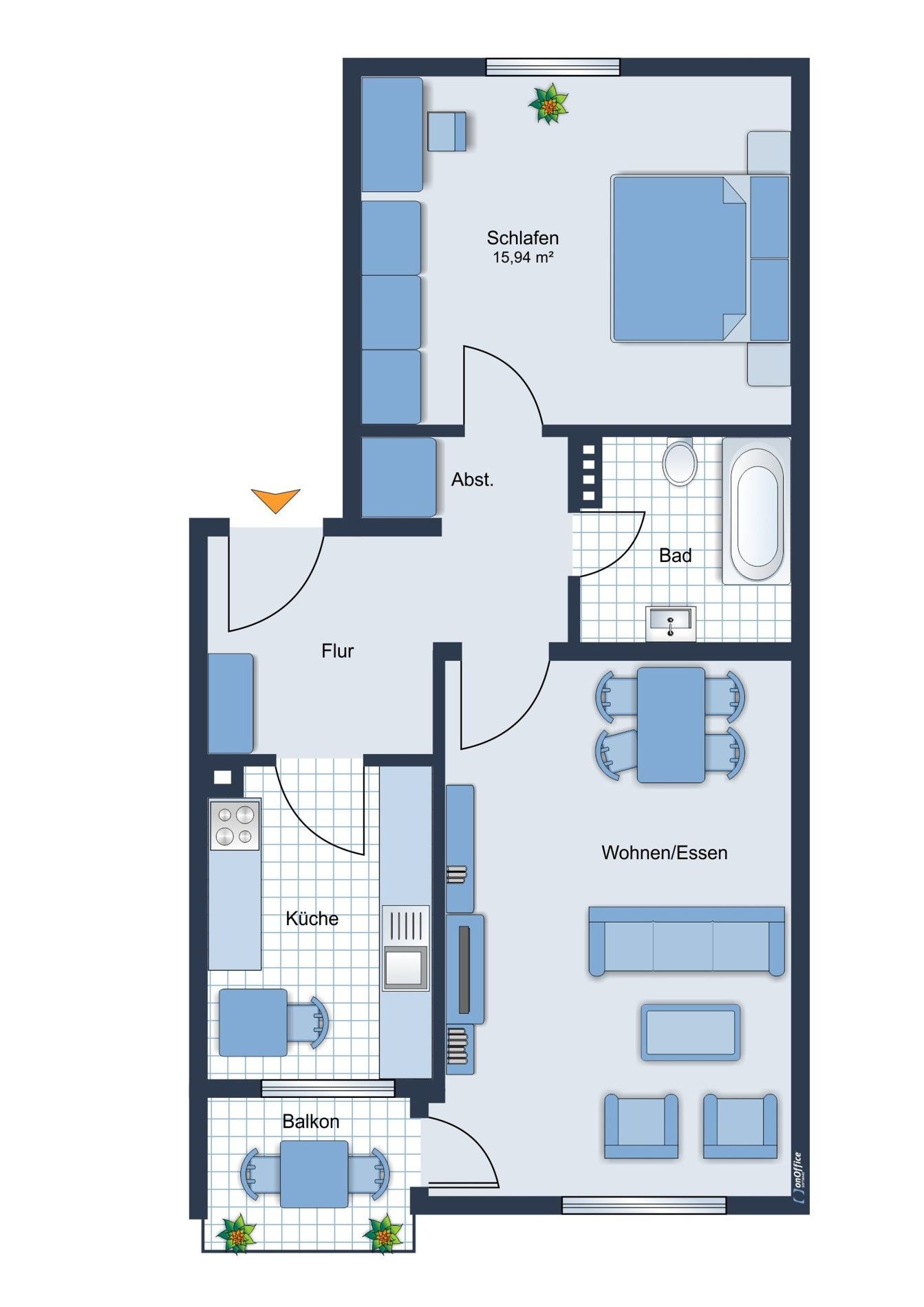 Wohnung zum Kauf 2 Zimmer 55,2 m²<br/>Wohnfläche 3.<br/>Geschoss Planungsbezirk 107 Straubing 94315