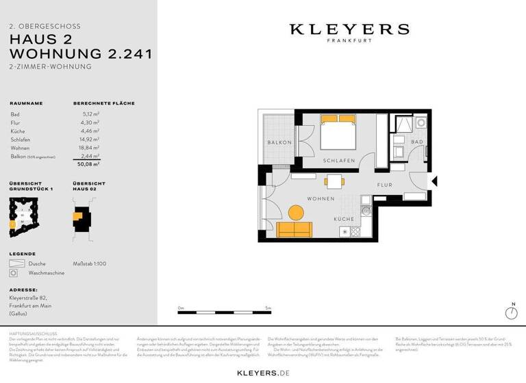 Wohnung zum Kauf - Erstbezug 409.900 € 2 Zimmer 50,1 m² 2. Geschoss Gallus Frankfurt am Main 60326