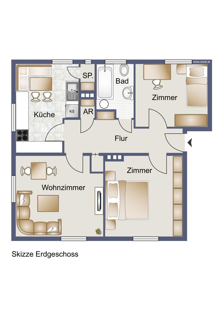 Wohnung zum Kauf 249.000 € 3 Zimmer EG<br/>Geschoss Schillerstraße Bludenz 6700