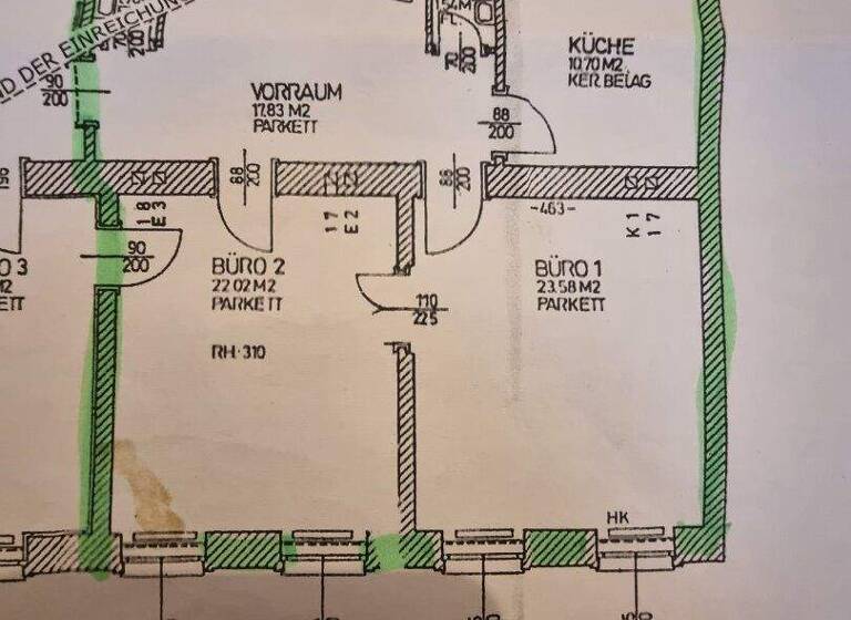 Büro zur Miete 1.553 € 5 Zimmer 77 m² Bürofläche Pelzgasse Wien 1150