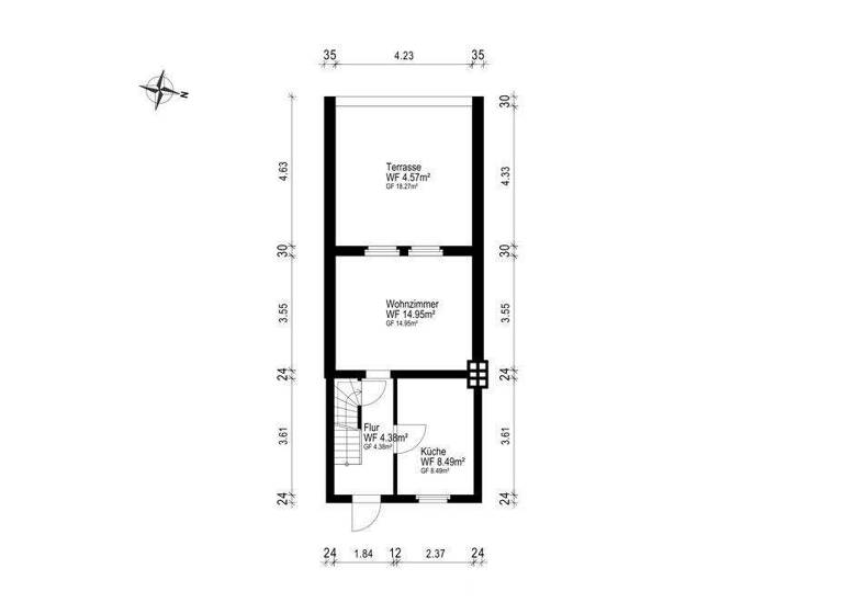 Reihenmittelhaus zum Kauf 184.500 € 2 Zimmer 59 m² 250 m² Grundstück Eutin 23701