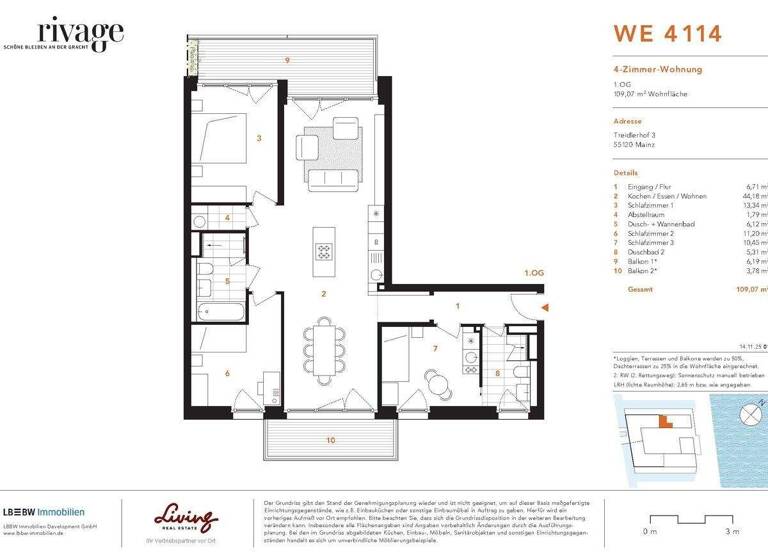 Wohnung zum Kauf - Erstbezug 879.900 € 4 Zimmer 109,1 m² 1. Geschoss Altstadt Mainz 55120