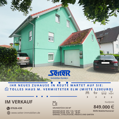 Haus zum Kauf provisionsfrei 849.000 € 6,5 Zimmer 159 m² 333 m² Grundstück Freiburger Straße 7/1 Reute 79276