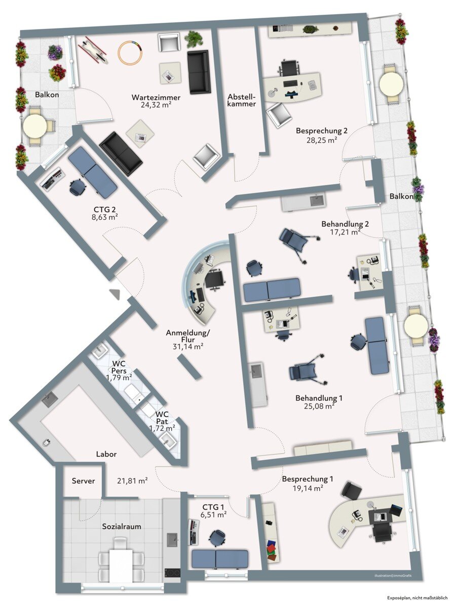 Praxisfläche zum Kauf 1.995.000 € 6 Zimmer 187 m²<br/>Bürofläche Josephsplatz München 80798