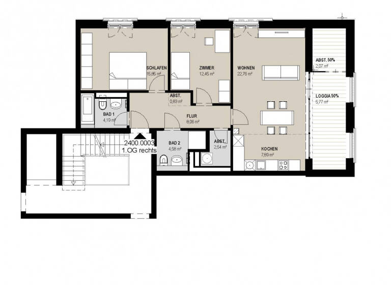 Wohnung zur Miete 1.392 € 3 Zimmer 87 m²<br/>Wohnfläche 1.<br/>Geschoss Große Oderstraße 25 Frankfurt Frankfurt (Oder) 15230